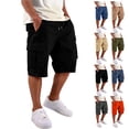 thumbnail image 1 of GrmtClth Mens Cargo Shorts Elastic Stretch Drawstring Waist Relaxed Fit Outdoor Hiking Work Shorts with Deep Side Pockets Black XL, 1 of 9