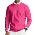 thumbnail image 1 of GrmtClth Mens Crewneck Sweaters Breathable Knitted Sweaters Classic Basic Comfort Soft Long Sleeve Pullover Sweaters Hot Pink S, 1 of 7