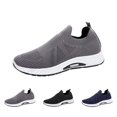 thumbnail image 1 of GrmtClth Mens Daily‑Wear Fly‑Knit Slip‑On Sneakers Hollow Mesh Breathable Structure Non‑Slip Sole Hiking Casual Athletic Shoes, 1 of 5