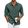 thumbnail image 1 of GrmtClth Mens Dress Shirt Long Sleeve Slim Fit Button Down Shirt Classic Soft Solid Color Casual Shirts Dark Green XL, 1 of 7