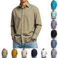 thumbnail image 1 of GrmtClth Mens Dress Shirts Solid Tone Long Sleeve Wrinkle Free Collared Button Down Regular Fit Comfort Business Casual Tops Khaki 3XL, 1 of 7