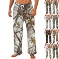 thumbnail image 1 of GrmtClth Mens Flannel Camouflage Sweatpants Baggy Straight Leg Elastic Waist All Season Y2K Streetwear Casual Long Pants Camel S, 1 of 6