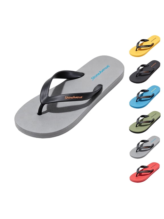Mens Flip Flops Classic Beach Slippers Lightweight Non Slip Thong Sandals Soft Cushioned Shower Slides Durable Water Resistant Outdoor Footwear