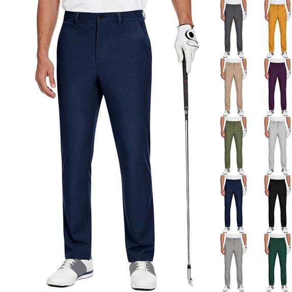 GrmtClth Mens Golf Pants Casual Business Dress Pants Stretch Quick Dry Lightweight Trousers with Pockets for Business Casual Travel Office 2XL