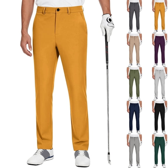 GrmtClth Mens Golf Pants Stretch Dress Casual Pants Lightweight Quick Dry Business Slacks with Pockets for Business Casual Travel Office S