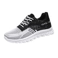 thumbnail image 1 of GrmtClth Mens Gradient Hollow Mesh Running Sneakers Lace Up Lightweight Shock Absorb Non Slip Flexible Sole Outdoor Casual Walking Sport Shoes White (US/7.5), 1 of 9