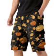 thumbnail image 1 of GrmtClth Mens Halloween print shorts 2026 Funny Pumpkin Vacation Short Pants Relaxed Knee Length Zipper Pocket Light Summer Cargo Shorts Walking Fun Clothes Dark Gray L, 1 of 5