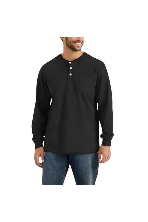 Mens Henley Shirts Casual Long Sleeve Button T-Shirts Muscle Classic Pullover Shirt with pocket Dark Gray XXL