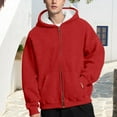 thumbnail image 1 of GrmtClth Mens Hoodie Classic Zip Up Hooded Sweatshirt Vintage Long Sleeve Pullover Tops Fall Winter Big & Tall Outerwear with Pockets Red M, 1 of 5
