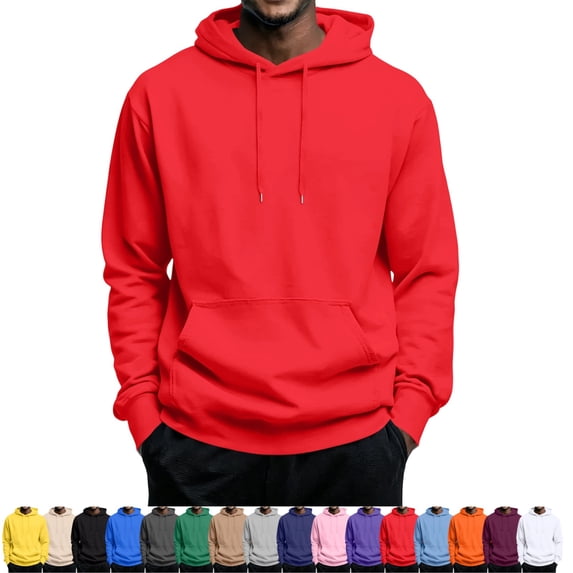 GrmtClth Mens Hoodie Fitness Gym‑Focused Pullover Hooded Sweatshirt Adjustable Drawstring Kangaroo Pocket Breathable Fabric Loose Silhouette Running Leisure Tops