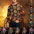 thumbnail image 1 of GrmtClth Mens Hoodie Halloween Cute Ghost Pumpkin Bat Witch All Over Print Fall Transition Tops Red 3XL, 1 of 8