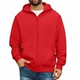 thumbnail image 1 of GrmtClth Mens Hoodie Loose Fit Zip Up Hooded Sweatshirt Winter Basic Long Sleeve Pullover Tops Soft Outerwear with Pockets Red L, 1 of 4