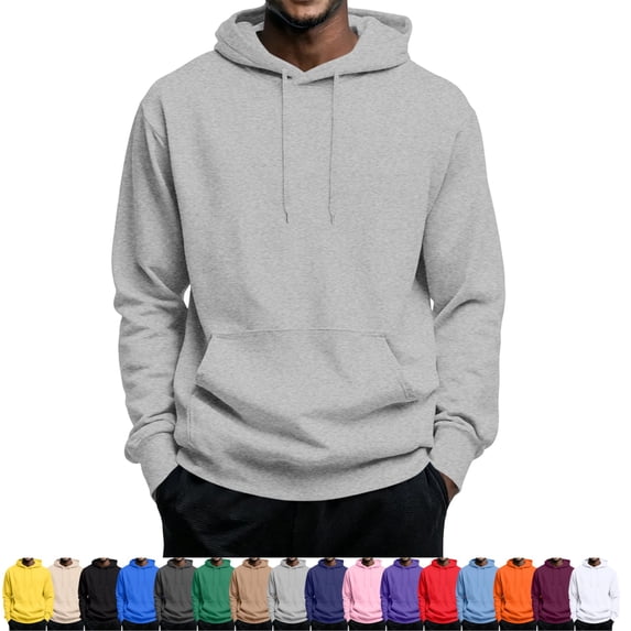 GrmtClth Mens Hoodie Running‑Friendly Pullover Hooded Sweatshirt Lightweight Breathable Fabric Adjustable Drawstring Pocket Loose‑Fit Outdoor Jogging Daily Tops
