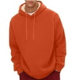 thumbnail image 1 of GrmtClth Mens Fleece Hoodies Sherpa Drawstring Hooded Thermal Sweatshirt Big & Tall Long Sleeve Pullover 2025 Winter Soft OuterwearOrange 4XL, 1 of 8