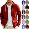 thumbnail image 1 of GrmtClth Mens Hoodies Zip Up Lightweight Long Sleeve Full Zip Casual Loose Hooded Sweatshirts Drawstring Sports Jackets Streetwear with Pockets XL, 1 of 9