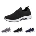 thumbnail image 1 of GrmtClth Mens Knit Sock Slip‑On Sneakers Hollow Breathable Mesh Upper Shock‑Absorbing Sole Outdoor Travel Casual Athletic Shoes, 1 of 6