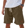 thumbnail image 1 of GrmtClth Mens Linen Shorts Elastic Waist Drawstring Casual Cotton Shorts Loose Summer Beach Vacation Shorts Classic Fit Stretch Outdoor Hiking Shorts with Pocket Army Green 4XL, 1 of 6