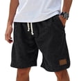 thumbnail image 1 of GrmtClth Mens Linen Shorts Elastic Waist Drawstring Casual Cotton Shorts Loose Summer Beach Vacation Shorts Lightweight Breathable Workout Golf Shorts with Pockets Black S, 1 of 7