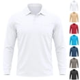 thumbnail image 1 of GrmtClth Mens Long Sleeve Golf Polo Shirts Soft Air Circulation Fabric Single Chest Pocket Quick Dry Performance Daily Commute Collared Shirts White 2XL, 1 of 9
