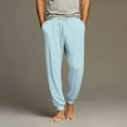 thumbnail image 1 of GrmtClth Mens Pajama Pants Lightweight Lounge Jogger Sleepwear Comfy Classic Pj Bottoms with Drawstring & Pockets Light Blue M, 1 of 9
