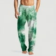 thumbnail image 1 of GrmtClth Mens Pajama Pants Lightweight Tie-Dye Print Bottoms Stylish Elastic Waist Lounge Pants Comfort&soft Sleep Pants with Pockets and Button Fly Green XXXL, 1 of 8