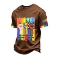 thumbnail image 1 of GrmtClth Mens We the People Means Everyone Shirts Pried Rainbow Flag Pattern Top Equality Short Sleeves T-Shirts Relaxed Fit Round Neck Clothes Coffee S, 1 of 4