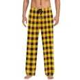 thumbnail image 1 of GrmtClth Mens Pj Pants Ultra Lightweight Plaid Pjs Bottoms Lounge Drawstring Pajama Pants Straight-Fit Night Pants Gold S, 1 of 4