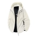 thumbnail image 1 of GrmtClth Mens Rain Jacket MidWeight Water Resistant Cycling Jacket Hooded Hombre Windbreaker Raincoat for Outdoor Hiking Camping Travel White M, 1 of 4