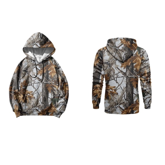 GrmtClth Mens Soft Realtree Camouflage Loungewear Drawstring Hood Kangaroo Pocket Long Sleeve Sweatshirt Street Relax Outfit Spring Autumn Winter Daily Home Wear