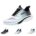 thumbnail image 1 of GrmtClth Mens Stylish Knit Upper Sports Shoes Lace Up Cushioned Flexible Sole Comfort Outdoor Walking Training Sneakers, 1 of 6