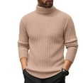 thumbnail image 1 of GrmtClth Mens Sweater Casual Turtleneck Pullover Tops Basic Knitted Warm Sweater 2025 Fall Winter Long Sleeve Sweaters Khaki L, 1 of 4