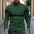 thumbnail image 1 of GrmtClth Mens Sweater Slim Fit Turtle Neck Pullover Tops Ribbed Thermal Sweater 2025 Fall Winter Basic Long Sleeve Sweaters Dark Green S, 1 of 8