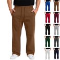 thumbnail image 1 of GrmtClth Mens Sweatpants Baggy Wide Leg Open Bottom Design Joggers Multi Side Pockets for Lounge Athletic Wear Coffee M, 1 of 4