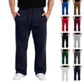 thumbnail image 1 of GrmtClth Mens Sweatpants Wide Leg Baggy Open Bottom Sweat Pants Elastic Drawstring Waist with Storage Pockets Dark Blue XL, 1 of 4