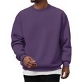 thumbnail image 1 of GrmtClth Mens Sweatshirt Loose Fit Crewneck Long Sleeve Pullover Tops Thermal Soft Sweatshirt 2025 Fall Purple XXL, 1 of 5