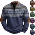 thumbnail image 1 of GrmtClth Mens Sweatshirts Quarter Zip Aztec Retro Geometric Printed Long Sleeve Western Cowboy Jacket for Men Fall Pullover 3XL, 1 of 4