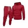 thumbnail image 1 of GrmtClth Mens Sweatsuit Set 2 Pieces Athletic Jogging Tracksuit Set Outdoor Drawstring Jogger Sweatpants Outfits for Men Red XXXL, 1 of 4
