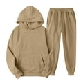 thumbnail image 1 of GrmtClth Mens Sweatsuit Set 2 Pieces Athletic Sports Fleece Tracksuit Set Workout Elastic Waist Sweatpants Outfits for Men Camel S, 1 of 4