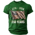 thumbnail image 1 of GrmtClth Mens Usa 250th Anniversary Shirts Relaxed Fit American Flag Printing Top Spring Short Sleeve T-Shirts Trendy Crew Neck Blouse Dark Green L, 1 of 3