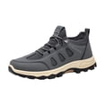 thumbnail image 1 of GrmtClth Mens Waterproof Non Slip Hiking Shoes Breathable Mesh Lace Up Outdoor Trekking Sneakers Comfort Wear Resistant Walking Boots Gray (US/7.5), 1 of 9