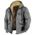 thumbnail image 1 of GrmtClth Mens Winter Jacket Fleece Lined Full-Zip Outwear Casual Drawstring Hooded Jackets Coat Heavyweight Warm Jackets with Pockets Gray 6XL, 1 of 3