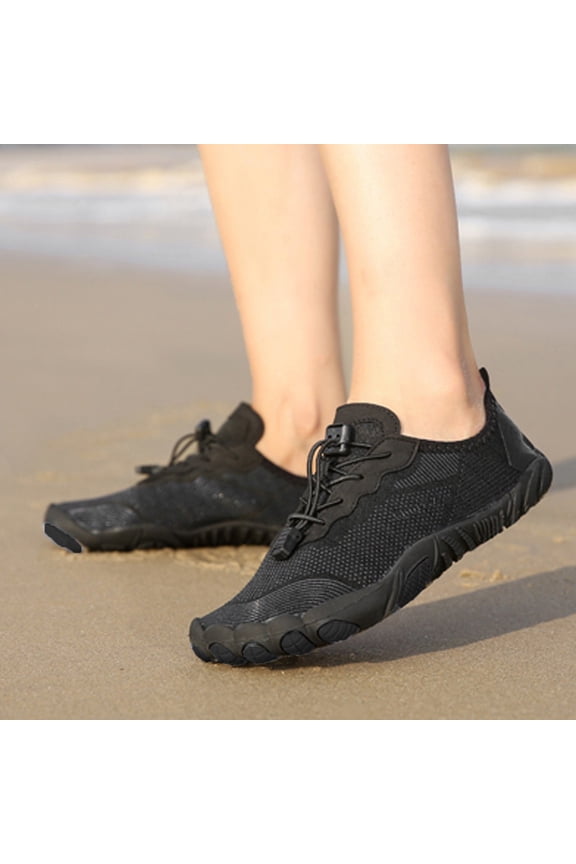 Mens Womens Barefoot Shoes Minimalist Cross Training Sneakers Wide Toe Box Athletic Footwear, Zero Drop Trail Walking Hiking Running Shoes for Outdoor Gym Workout Black (US/8)