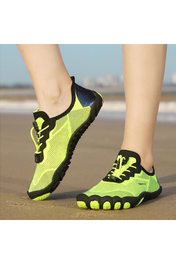 Mens Womens Wide Toe Box Zero Drop Barefoot Running Sneakers Minimalist Athletic Shoes, Non Slip Trail Walking Hiking Cross Training Footwear for Gym Green (US/7.5)