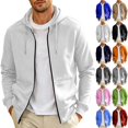 thumbnail image 1 of GrmtClth Mens Zip Up Hooded Sweatshirt Casual Coat Long Sleeve Hoodies Fashion Drawstring Sweatshirts Fall Winter Track Jackets with Pockets M, 1 of 9