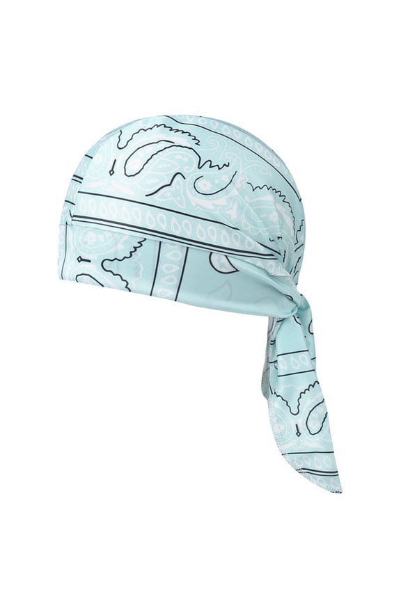 Mint Green Unisex Doo Rag Durag, Paisley Bandana Turban Hat, Soft Satin Head Scarf for Waves & Locs