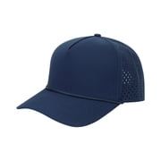 GrmtClth Navy Breathable Quick Dry Baseball Cap with Decorative Rope Trim Laser Cut Ventilated Sports Hat