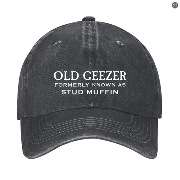 GrmtClth Old Geezer Formerly Known As Stud Muffin Cap for Men Dad Hat Funny Cap Black