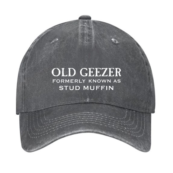 GrmtClth Old Geezer Formerly Known As Stud Muffin Hat for Men Baseball Hats with Design Hats Funny Cap Funny Cap Light Gray