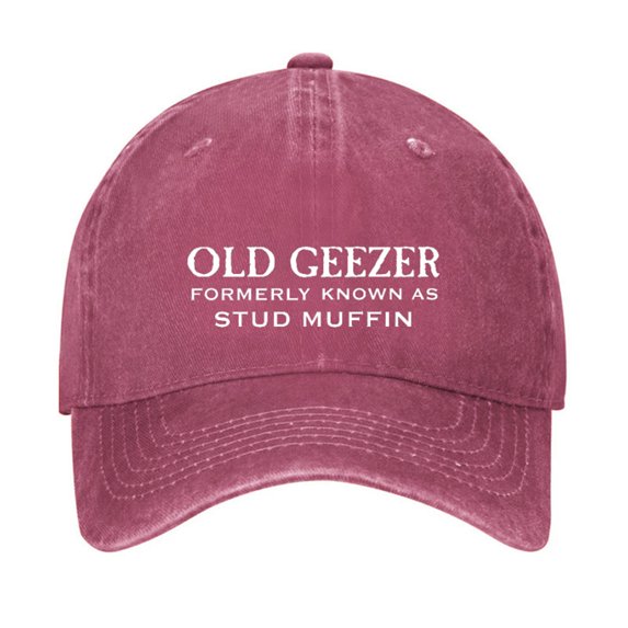 GrmtClth Old Geezer Formerly Knowns As Stud Muffin Hat for Men Baseball Hat Cute Cap for Women Men's Hats Gifts for Daughter Running Wine