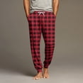 thumbnail image 1 of GrmtClth Pajama Pants Men Lounge Plaid Jogger Night Pants Comfy Basic Pajama Bottoms with Drawstring & Pockets Red XL, 1 of 9